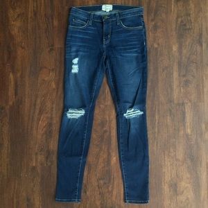 Current/Elliott Distressed Mid Rise Skinny Jean